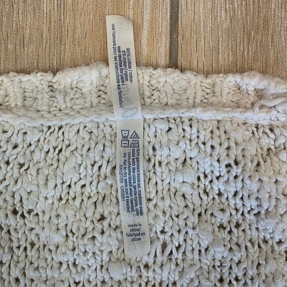Aeropostale Beige Open Knit V-Neck High Low Hem Pullover Sweater Women’s L - Picture 4 of 6